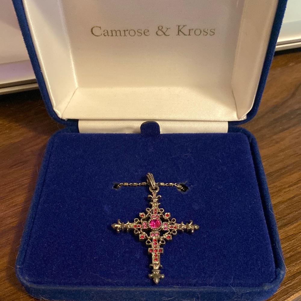 Camrose and Kross Jacqueline Kennedy Fleur de Lis Cross Necklace
